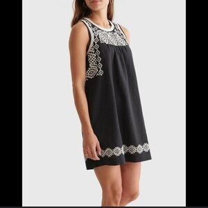 Lucky Brand linen Embroidered Sleeveless Dress
